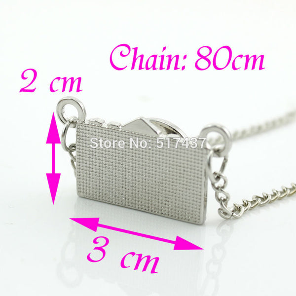 World Map Camera Charm Necklace