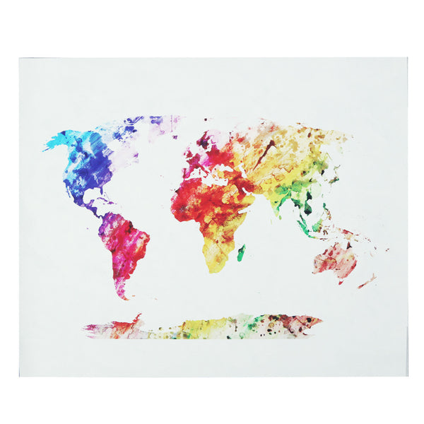 Watercolor World Map Wall Art