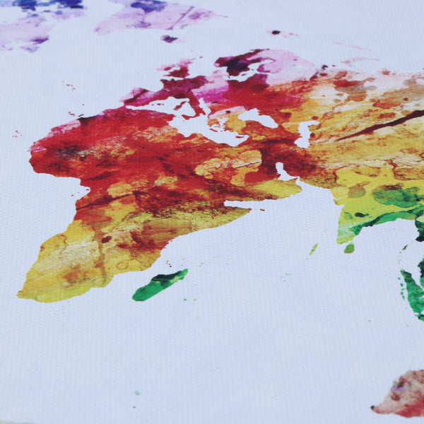 Watercolor World Map Wall Art