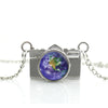 World Map Camera Charm Necklace