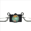 World Map Camera Charm Necklace