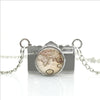 World Map Camera Charm Necklace