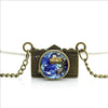 World Map Camera Charm Necklace