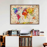 Watercolor World Map Canvas Print