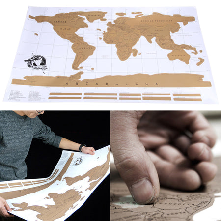 Personalized Full Color World Scratch Off Map